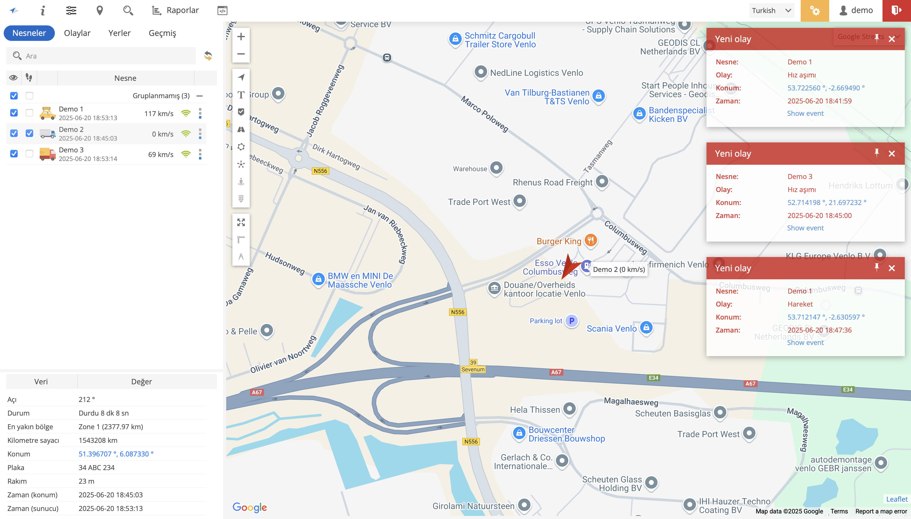 Safari GPS Alarm Dashboard